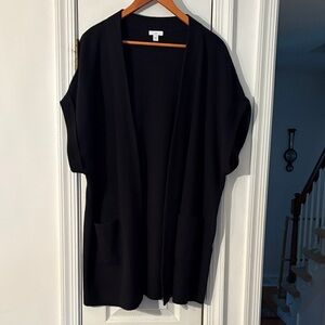 Black Open Front Gilet Vest